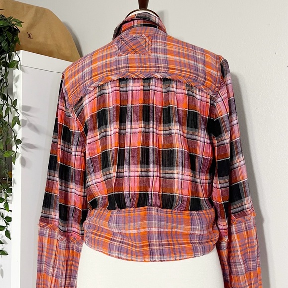 Free People We The Free‎ Womens Shirt First Bloom Plaid Multicolor Size Small - Picture 9 of 12
